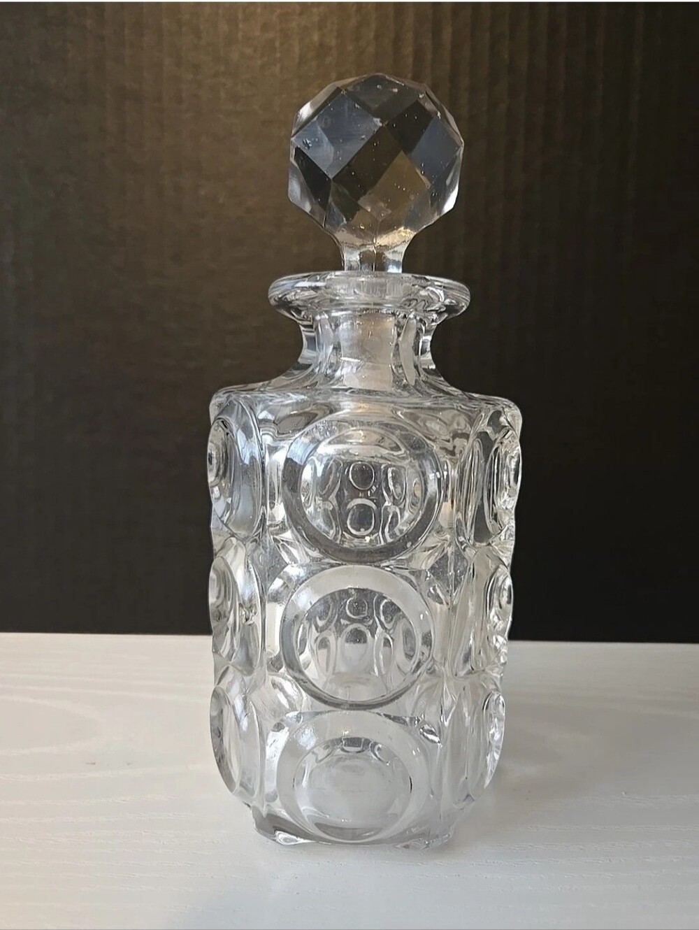 Art Deco Cut Glass Decanter Bottle W/Stopper By Bellair Goblet Co. 1880
